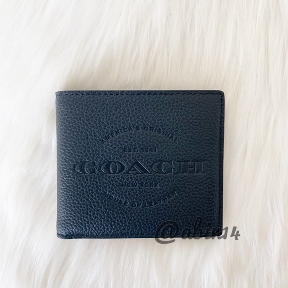 NWT Coach Black Leather Double Billfold Wallet - Picture 7 of 7